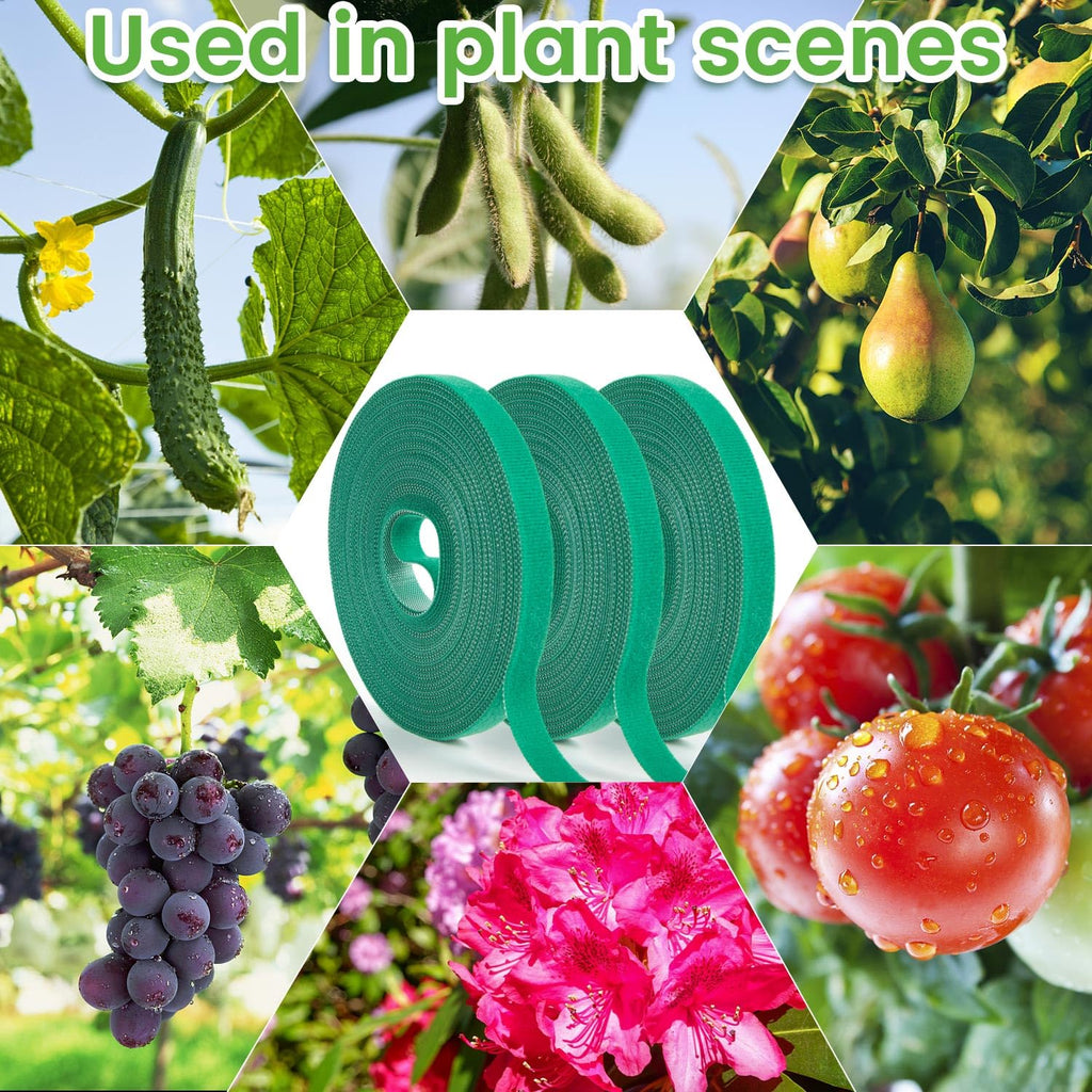 GCTWFYK 12 Rolls Plant Tape, Twist Ties for Plants 1/2" 394ft Garden Plant Ties, Green Tape, Soft and Tomato Plant Ties, Plant Twist Tie for Plant Gardening, Home, Office