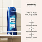 Suave Men Moisturizing Body & Face Wash, With Cedarwood and Mandarin Scent, No Parabens, No Phtahaltes, 18 Oz Pack of 6
