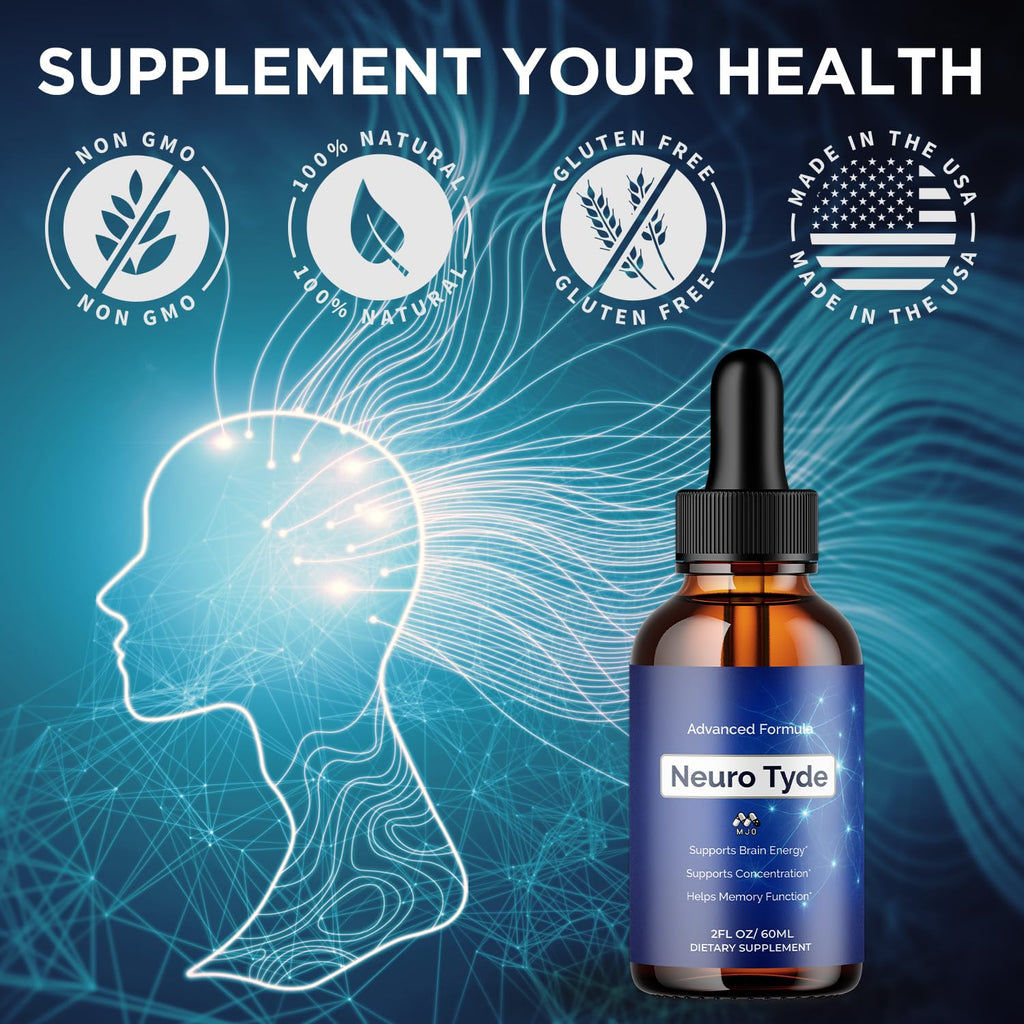 (3 Pack) Neuro Tyde Drops, Official NeuroTyde Memory and Focus Support Supplement, Advanced Overall Health and Wellness Vitamin with Maximum Strength Ingredients Supporting Brain Health (90 Servings)