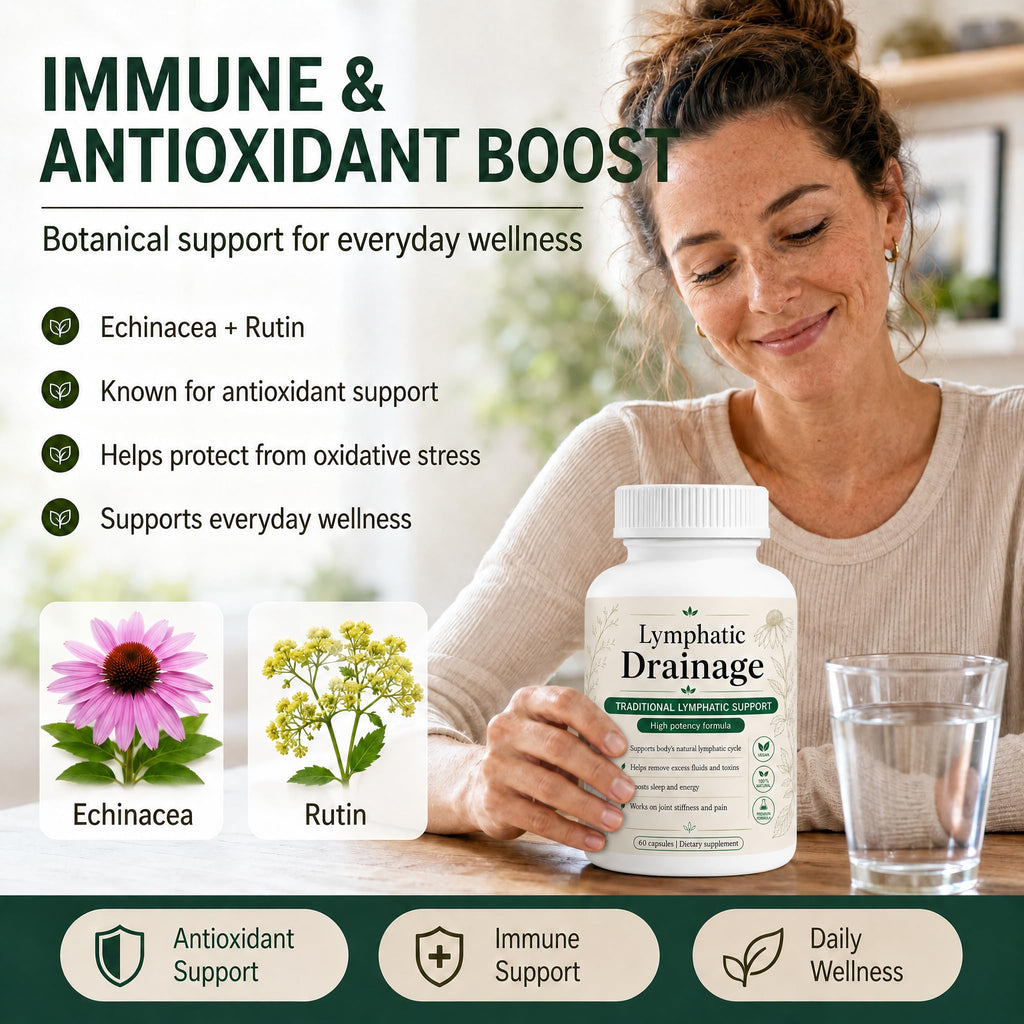 Megacephalus Lymphatic Drainage Capsules, Natural Herbal Supplements with Dandelion Extract, Burdock, Kelp & Echinacea, Supports Cellulite Reduction, Lymph Node Detox Cleanse & Immune Health (1)