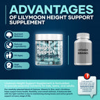 Height & Bone Support Supplement - Premium Height Growth Supplement for Kids & Teens with Calcium - Nutritional Support Bone Health Formula - Height Increase Essential Vitamins - 60 Caps