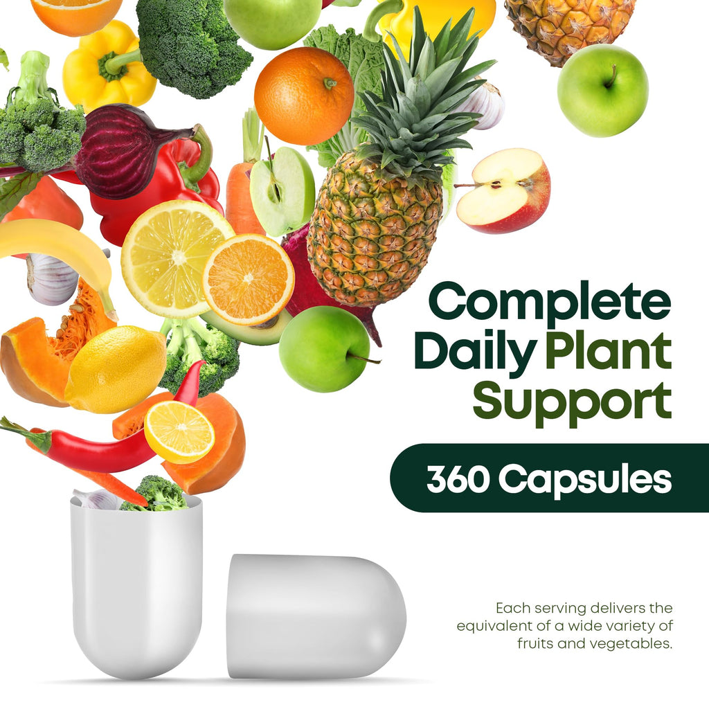 Supermed Research Fruits and Vegetables Supplements – 2 Pack Combination Fruit & Veggies Supplement – Whole Food Vitamins & Minerals for Adults – Superfood Veggie Vitamins for Adults (180 x 2, 360 Ct)