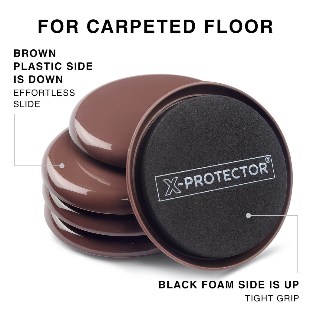 Furniture Sliders X-PROTECTOR - 8+8 Pack 3 1/2” Multi-Surface Sliders