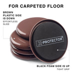 Furniture Sliders X-PROTECTOR - 8+8 Pack 3 1/2” Multi-Surface Sliders