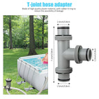 Taudang 1-1/2 inch T Tee Joint Pool Filter Pump Hose Connector 1.5" to 1.5" Replacement for Intex Swimming Pool Pumps,Pool Hose Adapter and Filter Pumps (3 interfaces)