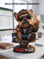 Pure Compression Too Old to Care Bulldog Bobblehead – Funny Car Dash Statue