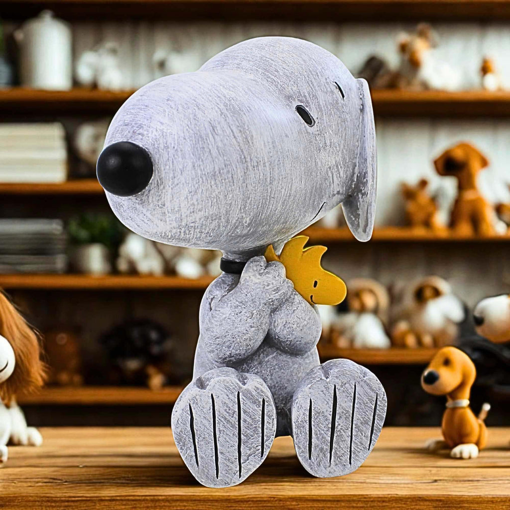 Roman Snoopy and Woodstock Garden Statue, 8.75-inch Height, Resin, Stone Mix, Home, Garden, Outdoor