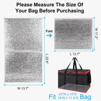 Bodaon 5PK Removable Hard Bottom for 23" W x 14" D Bag, XXX-Large Foldable Insulated Plate for Reusable Grocery Shopping Bags, Sturdy Supporter for Food Delivery Cooler Bag, Rideshare Delivery Bag