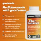 GoodMeds Psyllium Husk Fiber 520mg Capsules Supplement Soluble Dietary Colon Support for Women and Men, Restore Digestive Regularity and Balance (800 Count)