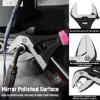 DURATECH 10-Inch Adjustable Wrench, Wide Jaw Opening Plumbing Wrench, CR-V Steel, SAE and Metric Scale Marked, Ergonomic Grip