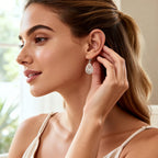 Silver Teardrop Filigree Dangle Earrings Drop Earrings for Women Trendy