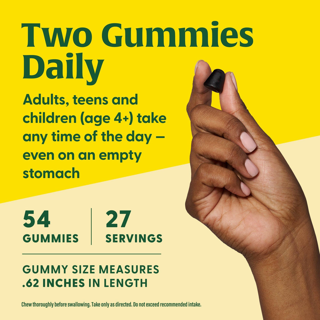 MegaFood Elderberry Immune Support Supplement - Vegan Elderberry Gummies for Adults - Made with Zinc and Real Food - Pectin-Based, Gluten-Free, USDA Organic - 54 Gummies, 27 Servings (Pack of 2)