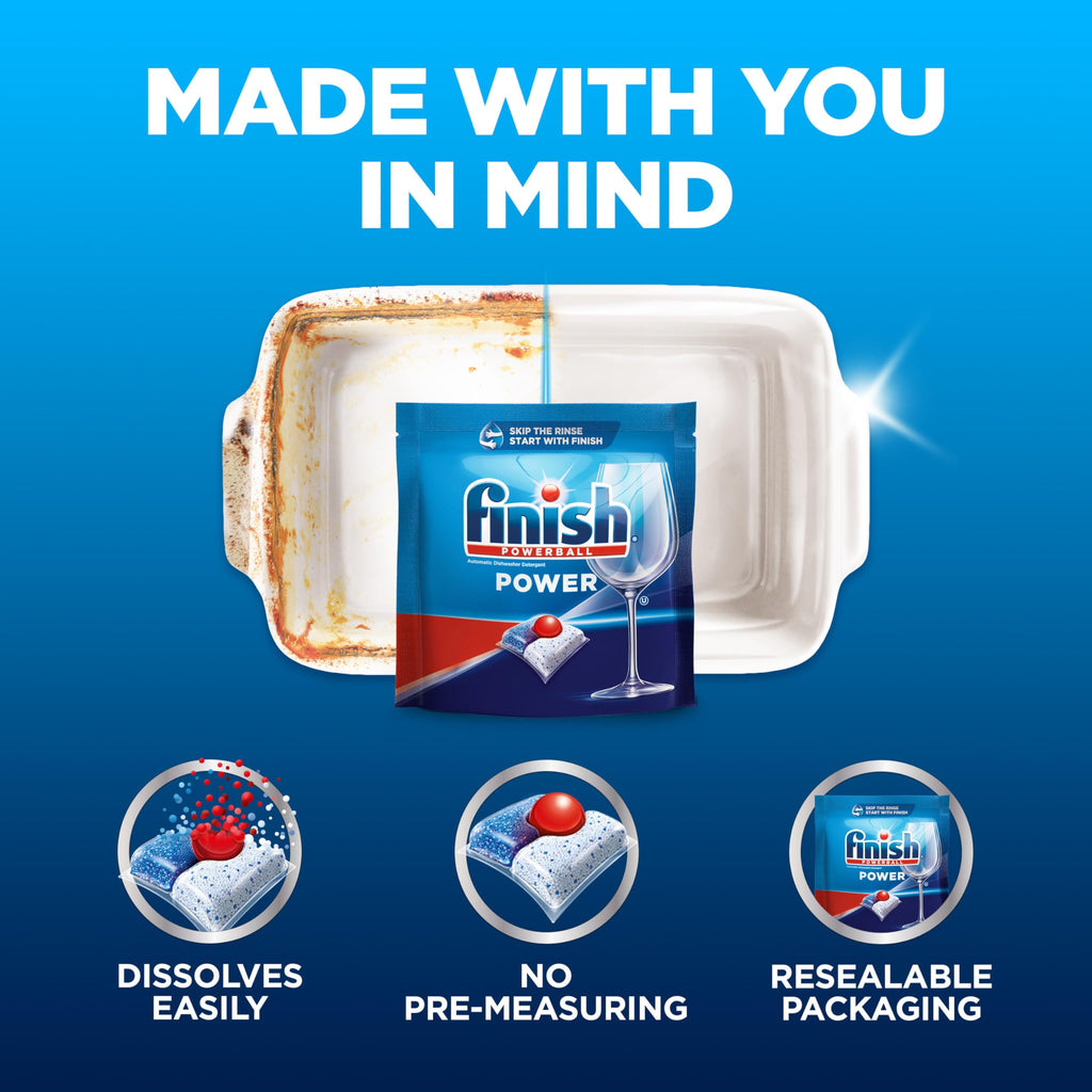 Finish Power Dishwasher Pods, No Pre-Rinse Dishwasher Detergent Soap For Deep Clean & Shine with Degreasing Power, Fresh Scent, 76 Count