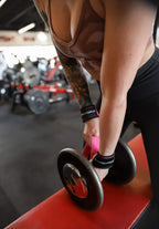 Gymreapers Lifting Wrist Straps for Weightlifting, Bodybuilding, Powerlifting, Strength Training, & Deadlifts - Padded Neoprene with 18 inch Cotton (Pink)