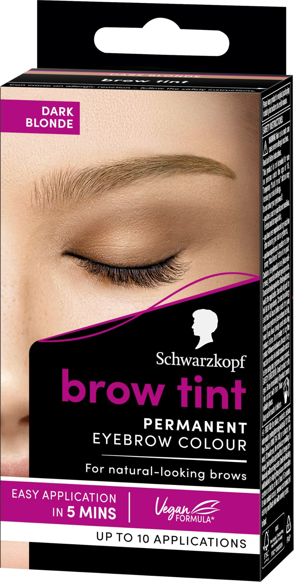 Schwarzkopf Brow Tint Dark Blonde (7ml), Permanent Eyebrow Tint, Long-Lasting Intensity, Water- and Smudge-Proof, Easy Application Brow Tint for Up to 10 Applications, Vegan Formula