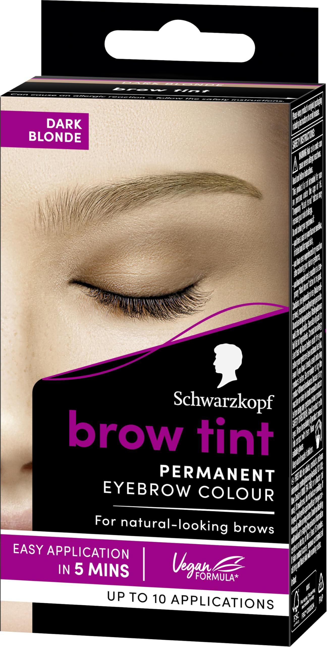 Schwarzkopf Brow Tint Dark Blonde (7ml), Permanent Eyebrow Tint, Long-Lasting Intensity, Water- and Smudge-Proof, Easy Application Brow Tint for Up to 10 Applications, Vegan Formula