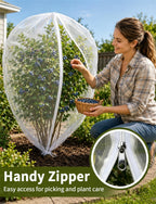 Garden Bird Netting for Insects, 2 Pack 5x3.28ft, Fruit Tree Netting with Zipper & Drawstring, Ultra Dense Mesh Plant Covers for Blueberry Tomato Cherry Peach Apple Trees Pest Barrier (5x3.28FT)