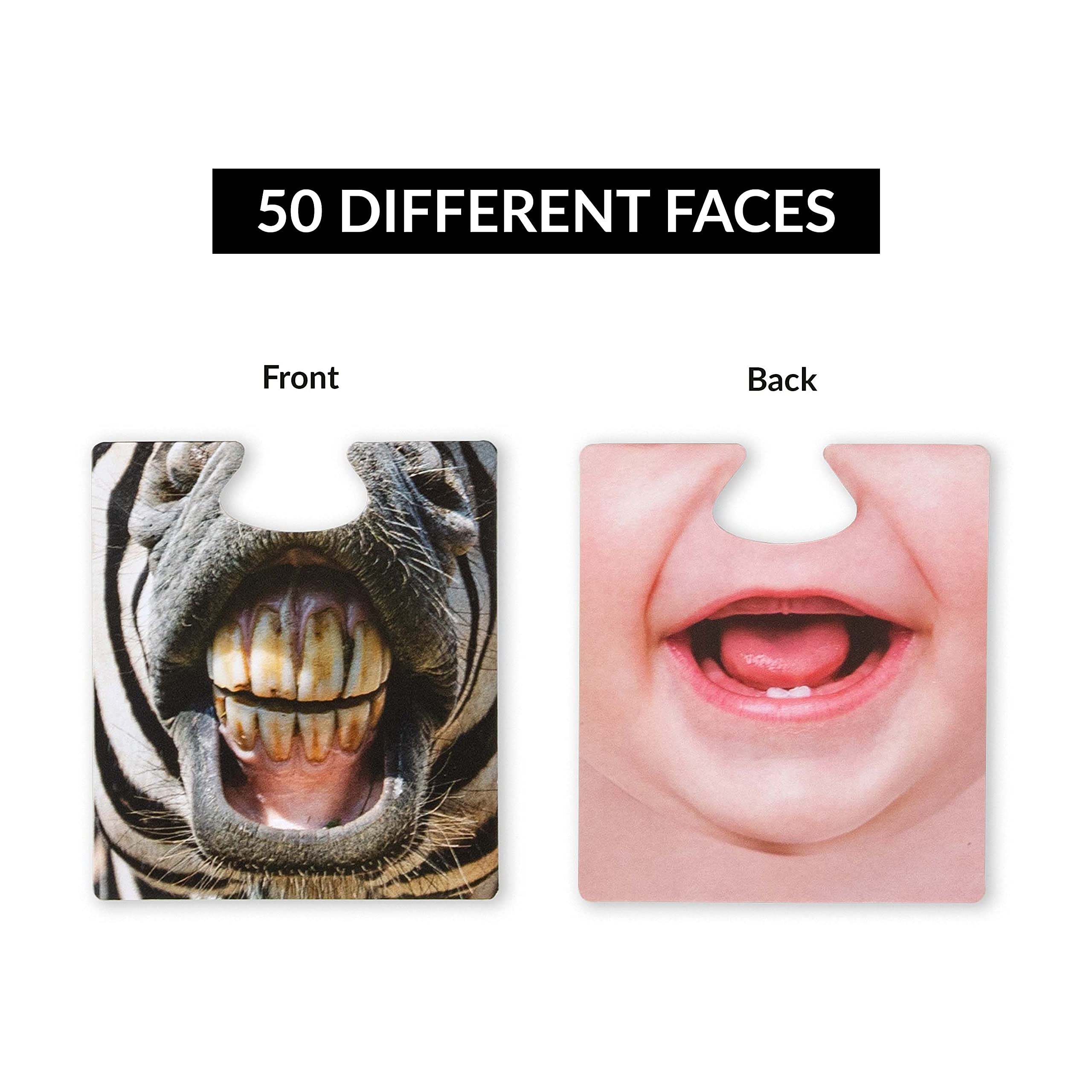 Trendhaus 955951 Face Cards 50 Funny Photo Box and Selfie Props Accessories for Party, Wedding, Birthday and Stag Night, Solid, Multicoloured