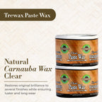 Trewax Paste Wax with Carnauba Wax, Clear, 12.35-Ounce, Pack of 2, Ideal on Hardwood Floors, Fine Furniture, Granite, Marble, and Bronze