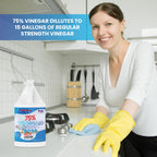 Super Concentrated USA Pure Vinegar - Industrial Cleaning Vinegar - 1 Gallon Concentrated Cleaner (75% 1 Gallon)