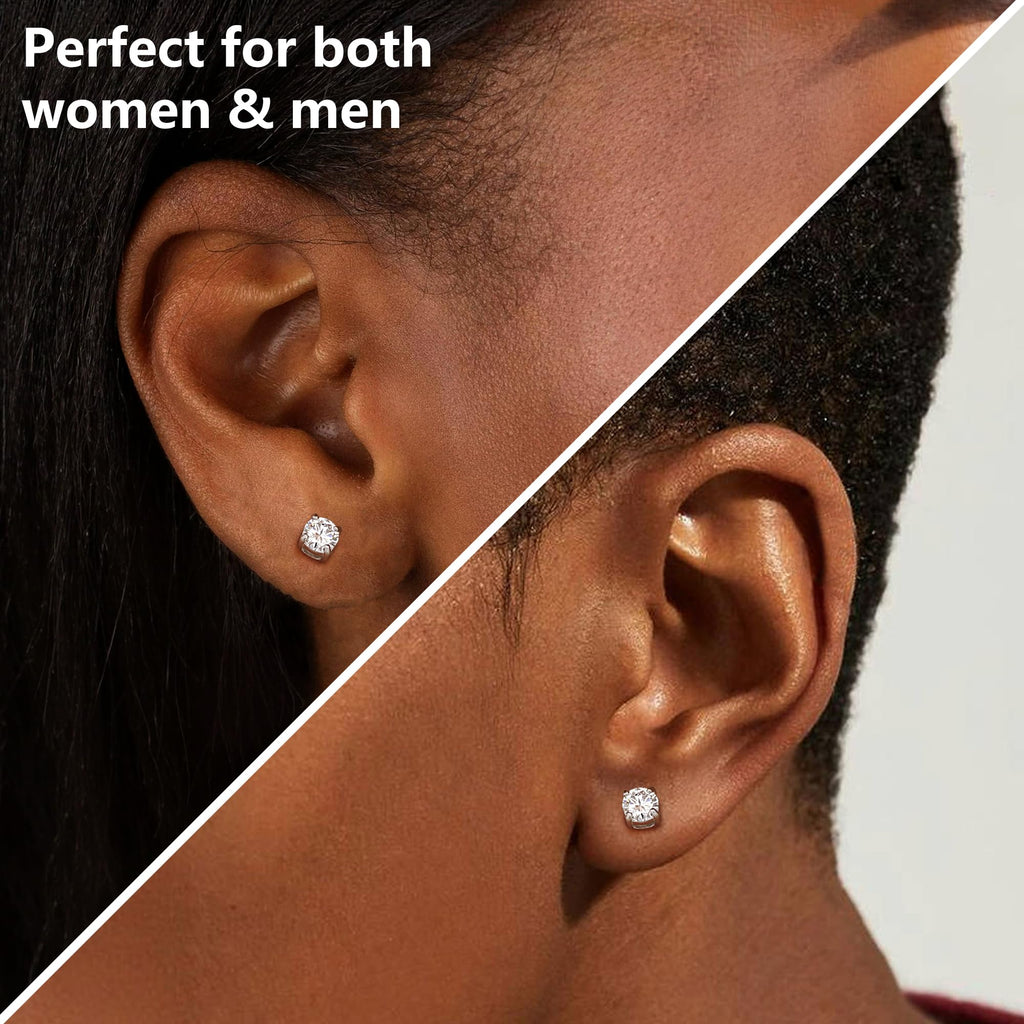 GEMQUEEN Moissanite Magnetic Earrings for Women Men Hypoallergenic 1CT