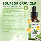 NaturePlanet Graviola Soursop Bitters Liquid Drops, 5000mg Soursop Fruit & Leaf Extract + 10 Bitters Botanicals for Immune Support Digestive Health Antioxidant Boost丨 Vegan 2 Fl Oz