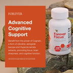 Forever Living - Forever Focus - Brain Clarity and Focus with Cognizin, Bacopa and Vitamins - for Students, Professionals and Seniors - 120 Capsule