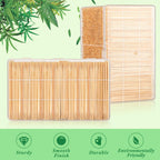 Jerify 12000 Pcs Bamboo Wooden Toothpicks Wood Round Double Sided Toothpicks with Clear Plastic Storage Box for Appetizers Food Barbecue Fruit Teeth Cleaning Party