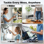 ZRHI Window Vacuum Squeegee Cordless, Electric Window Cleaner Tool with Water Collection Tank, Window Cleaning Kit Shower Squeegee for Glass Doors, Windows, Mirrors, Car