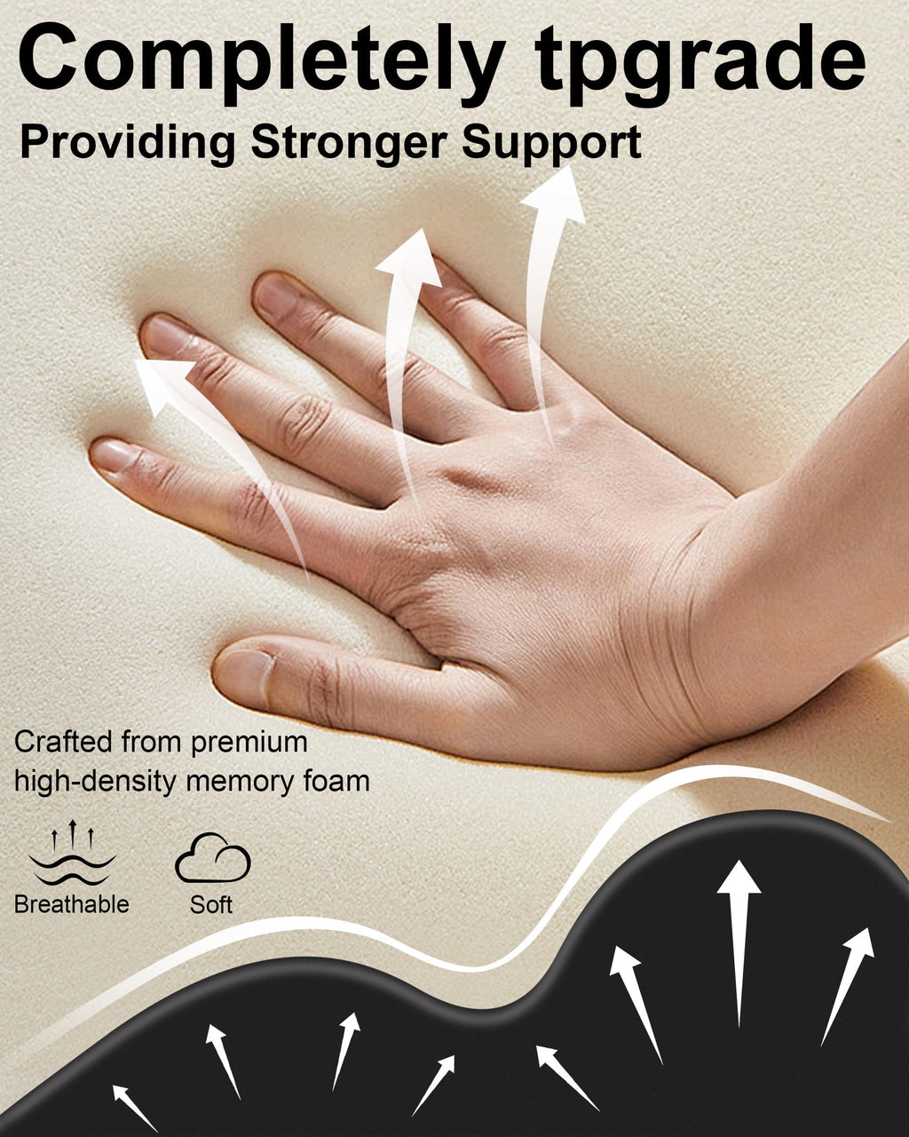 HOMEPAC Sweet Spot Pillow, Memory Foam Support Pillow for Couples, 27 Ergonomic Contoured Lounger Cushion for Back, Lumbar and Body Support, Multi-Functional Comfort Pillow (Black)