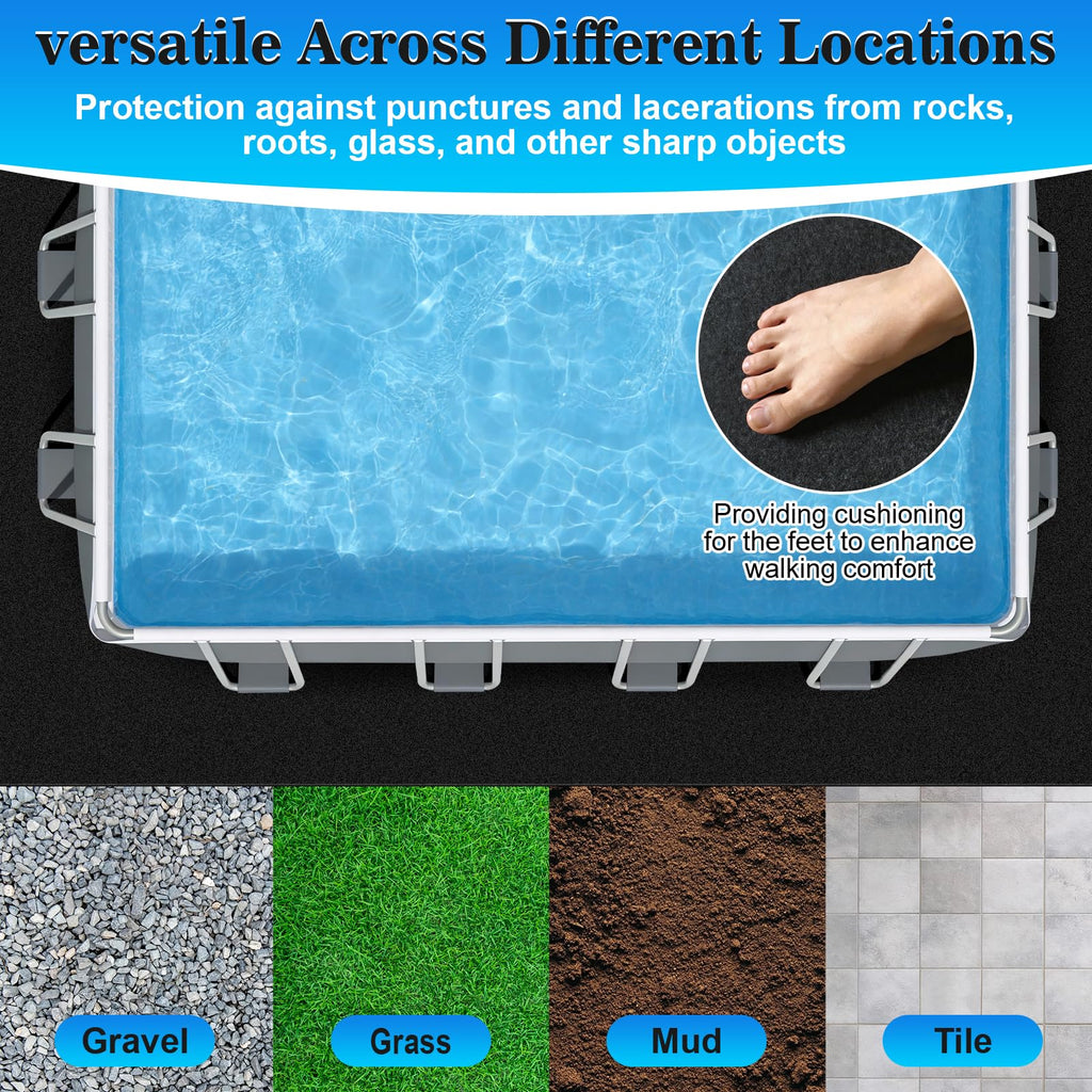 ComfyKit 9.7x6.7ft Rectangular Pool Liner Pad for Above Ground Swimming Pools,Thickened Under Pool Mat Padding,Pools Bottom Liner Protector to Prevent Punctures & Extend Liner Life