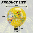 10" Gazing Ball Glass Reflective Garden Globe for Outdoor Decor, Yellow