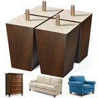 AORYVIC Wood Furniture Legs, 4 inch Sofa Legs, Square Couch Legs Pack of 4, Wood Legs for Table w/Pre-drilled Hanger Bolt