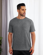 Deyeek Shoulder Surgery Shirts for Men Side Snap Short Sleeves Tear Away Shirts Rotator Cuff Dialysis Recovery Chemo Shirts