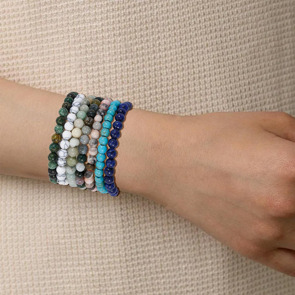 BROCC 16PCS Natural Healing Crystal Bracelets for Women 6mm Beads Bracelet
