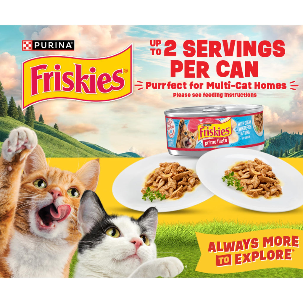 Purina Friskies Prime Filets Cat Food Variety Pack, 40 Pack 5.5 oz Cans
