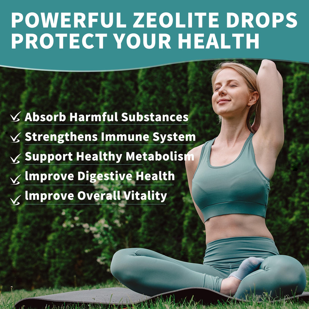 Zeolite Drops for Women,Adults and Kids- Clinoptilolite Zeolite Liquid Drops with Vitamin B12 & D3 - Heavy Metal Support, Immune Health, Natural Metabolism, Energy & Clear Skin - 30 Day Vegan Supply