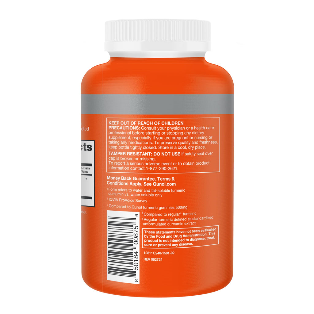 Qunol Turmeric Curcumin Supplement, 1000mg with Ultra High Absorption, for Joint Support, Extra Strength Capsules, 240 Count