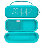 BOVKE Travel Stethoscope Case for 3M Littmann Classic III, Lightweight II S.E, MDF Acoustica Lightweight Stethoscopes, Mesh Pocket for Pen Lights, Medical Scissors and Nurse Accessories, Turquoise