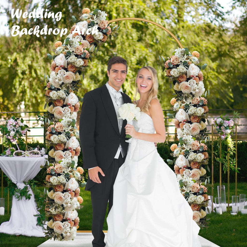 6.6FT Metal Arch Backdrop Stand Gold Wedding Balloon Frame Pergola Arbor
