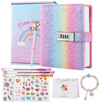 JIALILI Diary with Lock for Girls, Password Locked Journals for Teen Girls, Secret Diary Gifts for 9 10 11 12 Year Old Girls, Kids Journals Set for Ages 8-12 Teenage