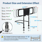 Bed Rails for Elderly Adults Safety with Motion Sensor Light, Heavy Duty Bed Rails for Seniors to Prevent Falling Out of Bed - Bed Side Rails, Height Adjustable Fits King/Queen/Twin, 400lbs Capacity