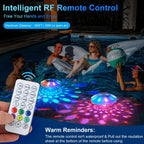 TEPENAR Rechargeable Floating Pool Lights: 2 Pack Pool Light that Float with RGB Color Changing Upper and Lower Floating Lights Remote Control IP68 Waterproof Bathtub Lights for Pond Garden Party