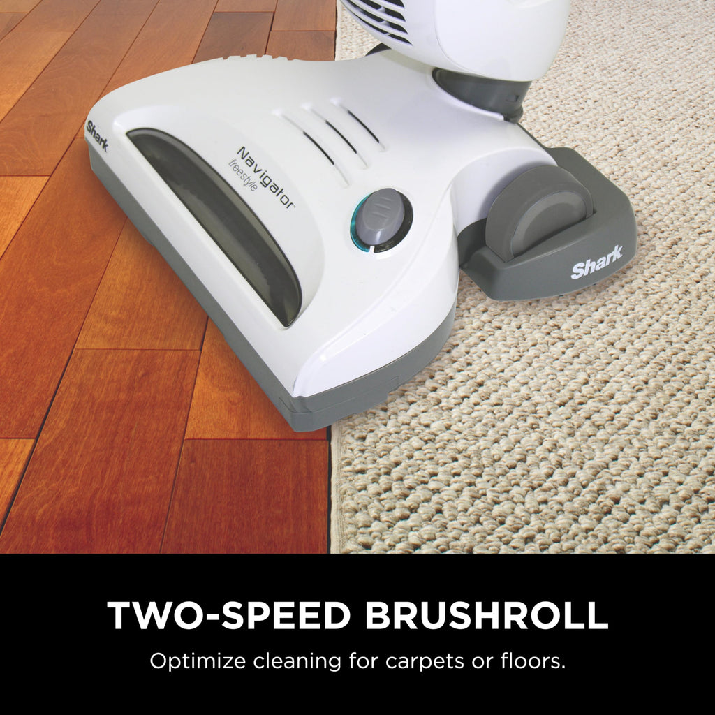 Shark SV1106 Navigator Freestyle Upright Bagless Cordless Stick Vacuum for Carpet, Hard Floor and Pet with XL Dust Cup and 2-Speed Brushroll, White/Grey