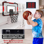 Indoor Basketball Hoop with Electronic Scoreboard & Balls for Kids Age 5-12