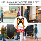 X-Protector Moving Straps - 2 Pairs - Lifting Straps for 2 Movers - Move Furniture Easily and Safely - Perfect for Lifting and Moving Heavy Objects! (with Back Support)