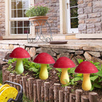 Solar Mushroom Lights Garden Decor 8 Red Crack Mushrooms Outdoor Decor Stake Lights, Waterproof Solar Pathway Light Gardening Gifts for Landscape Easter Gnomes Yard Halloween Christmas Decorations