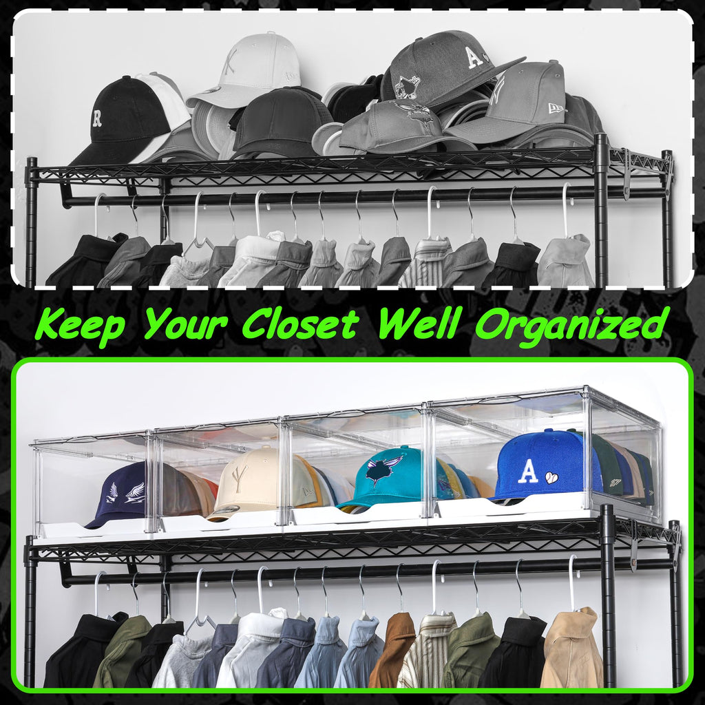 Vtopmart 2 Pack Stackable Baseball Caps Organizer, Each Holds 12 Hats