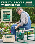 Saker 2026 Upgraded Garden Kneeler and Seat with 500LB Frame & Soft Pad