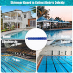 Kardeep Pool Skimmer Arm, Skimmer Guard, Pool Skimmer, Pool Debris Skimmer Catcher, Hands Free Pool Skim-It Fits Most Skimmer Systems on In-ground Pools Outfall Within 4’ to 6.7’ - Blue (Blue)